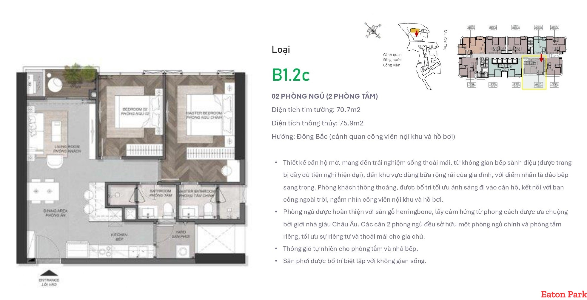 Căn hộ loại B1.2c dự án Eaton Park