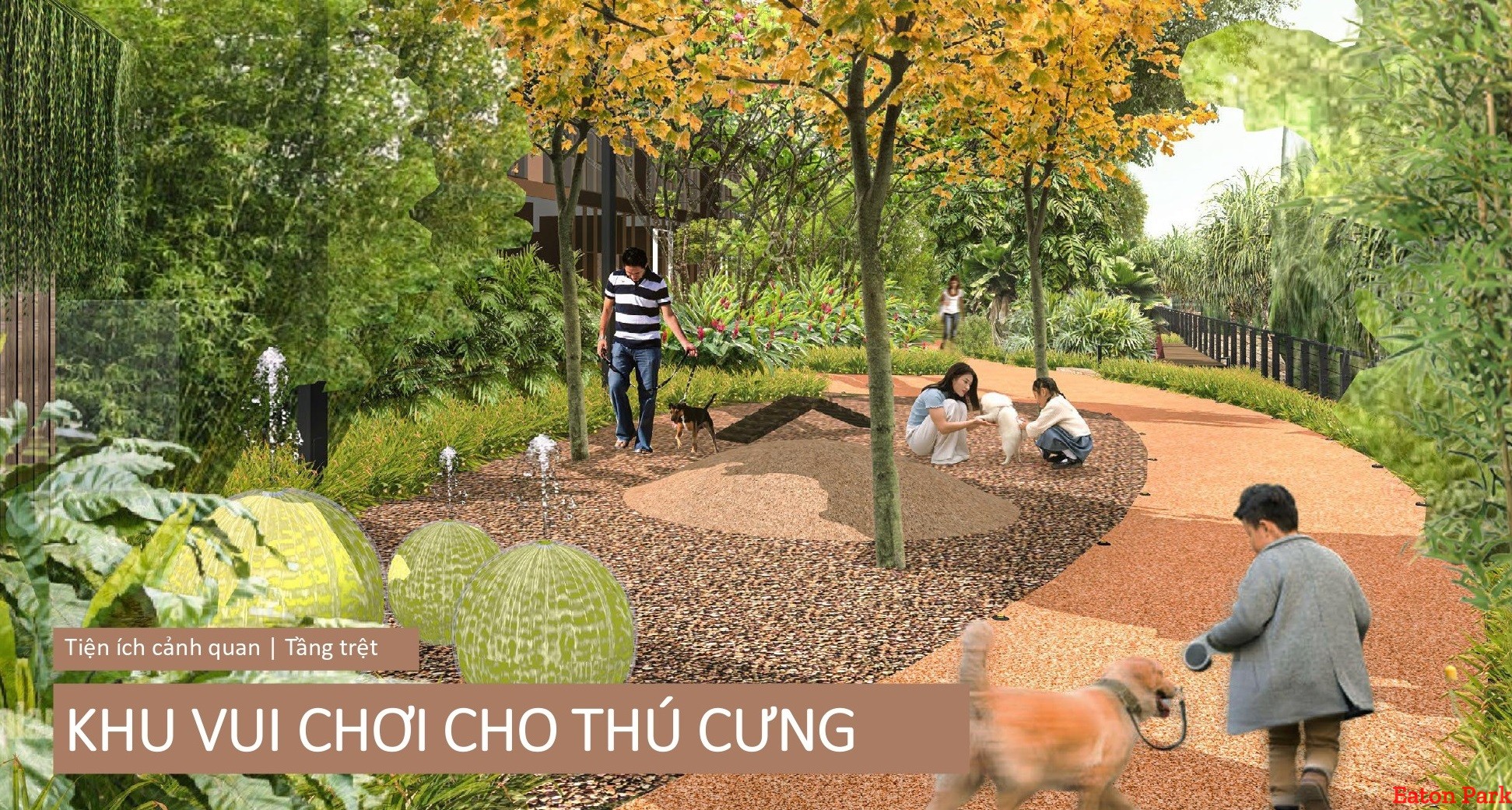 Phối cảnh khu vui chơi cho thú cưng dự án Eaton Park