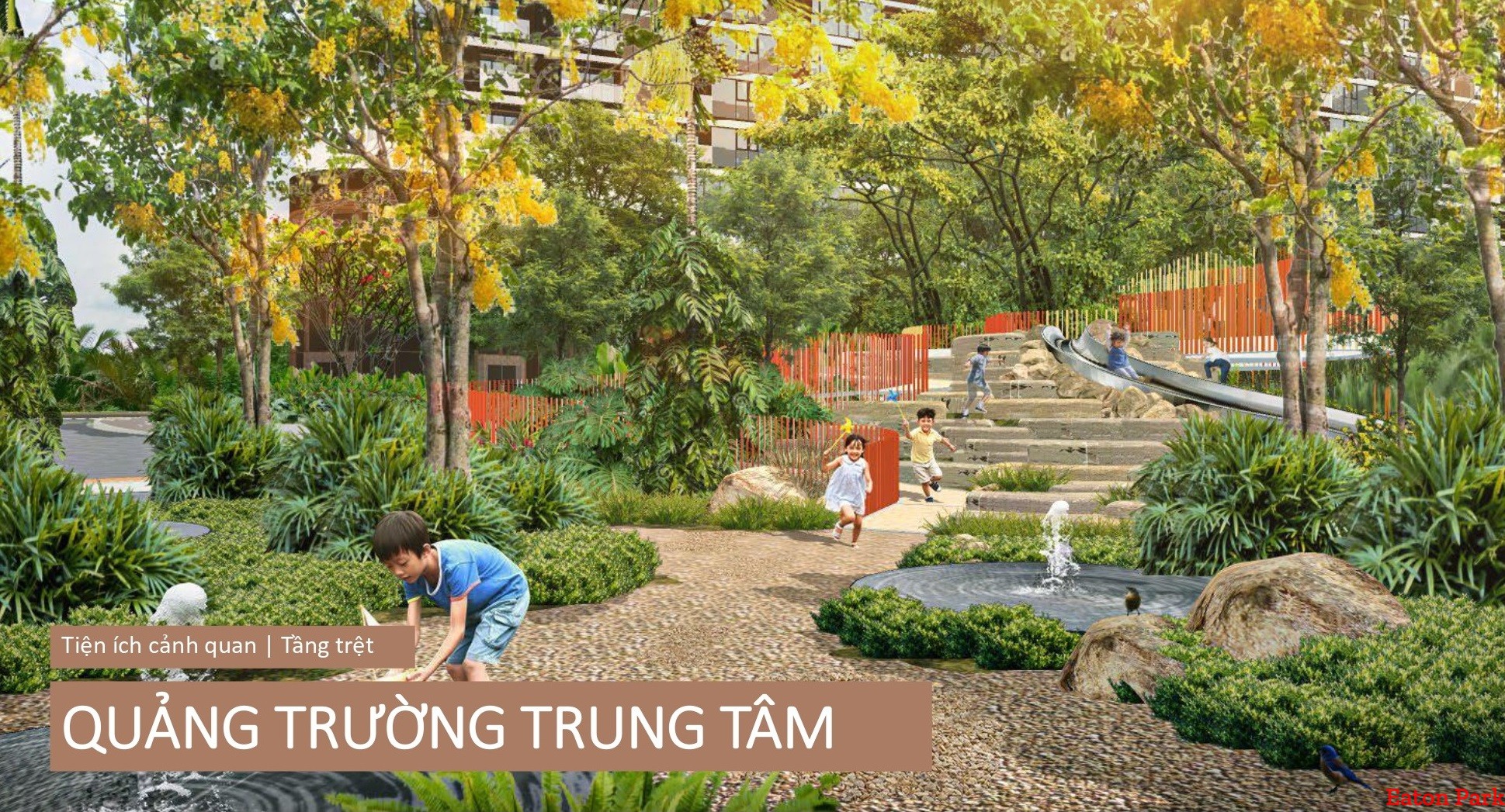 Phối cảnh quảng trường trung tâm dự án Eaton Park